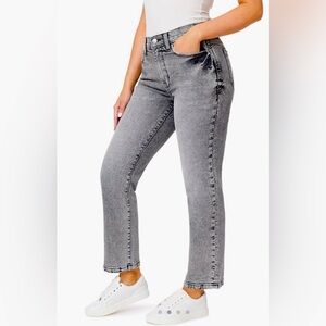 Kensie Jeans | The Ella | High Rise Straight Ankle | 27” 4 | Stonewashed Black
